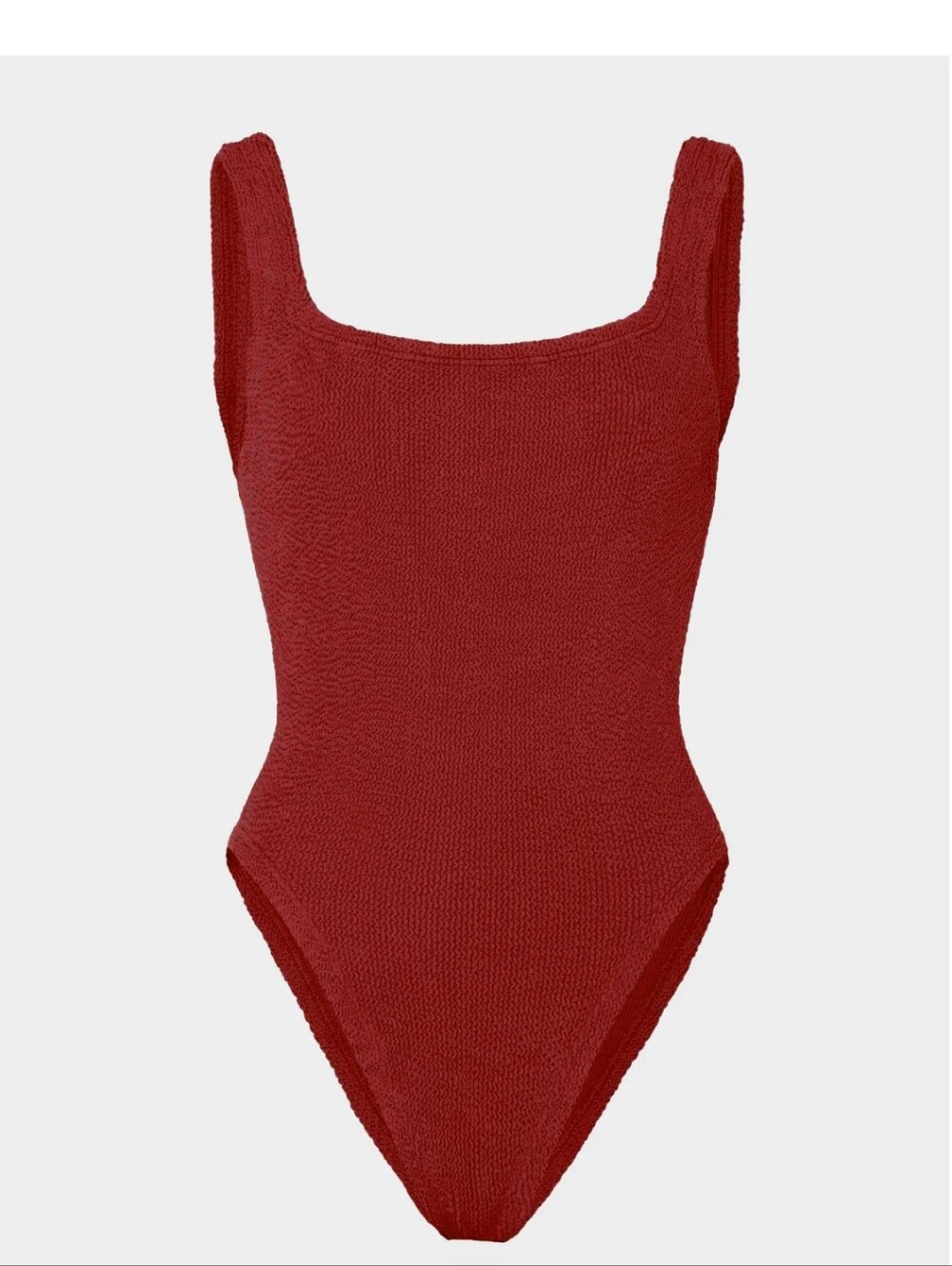 Hunza G Square Neck Swim Suit In Metallic Chesnut - Picture 2 of 8